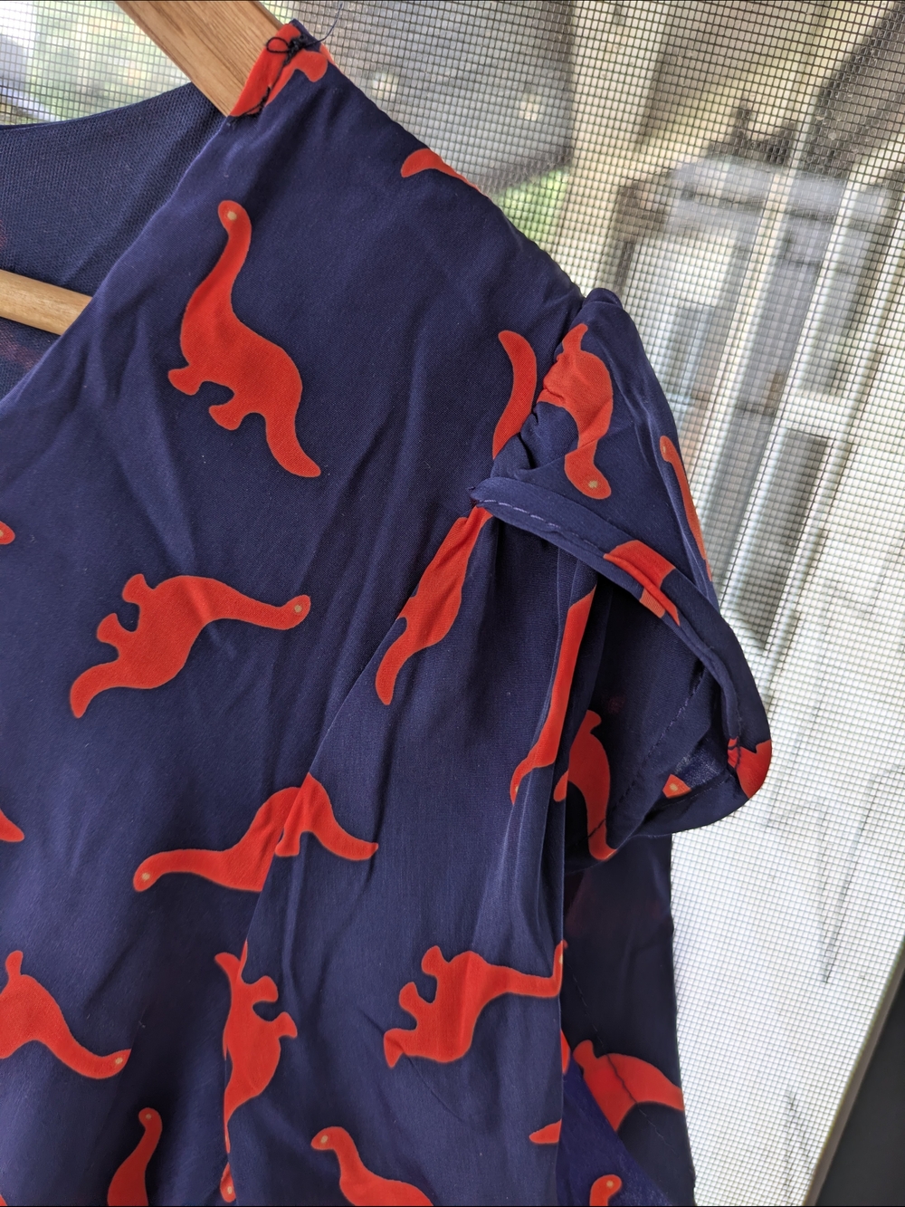 Peach Love Navy Dino Dress - Picture 2 of 5